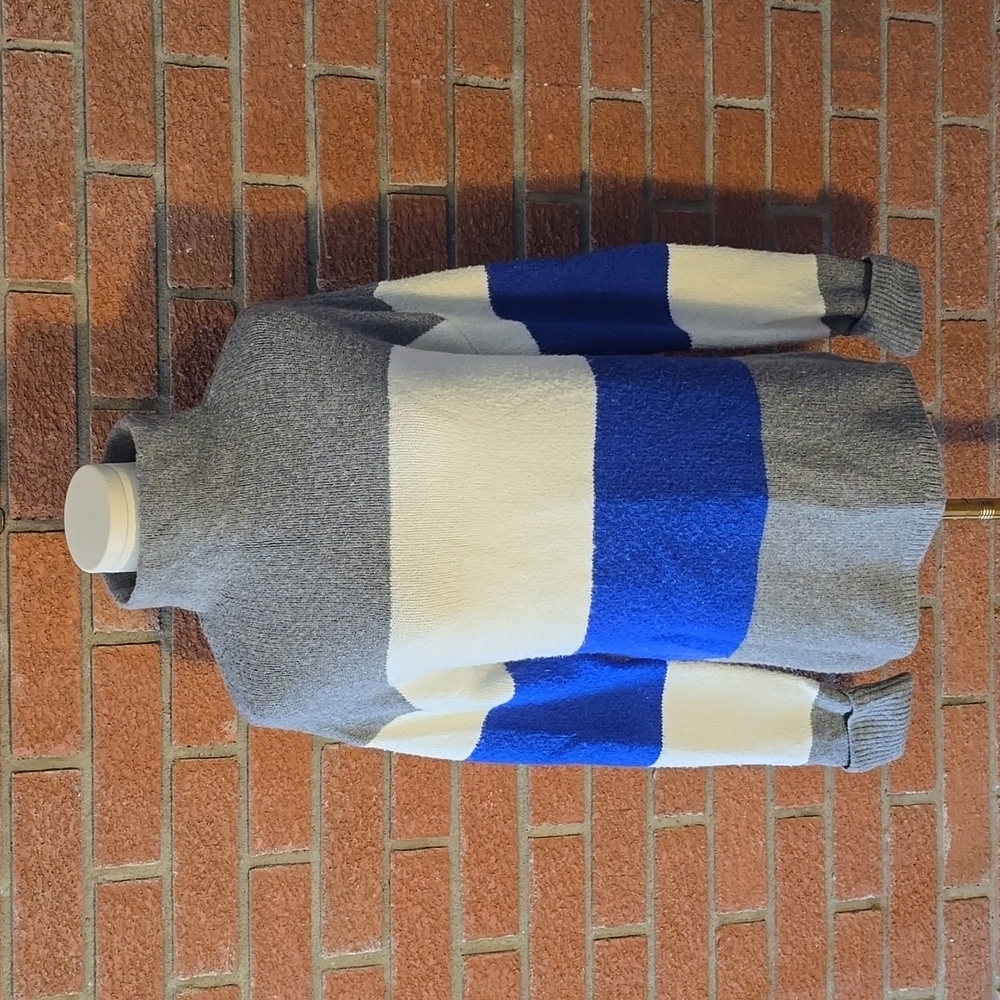 C&C California - Women's Turtleneck Sweater | Size Medium (Grey, White and Blue)